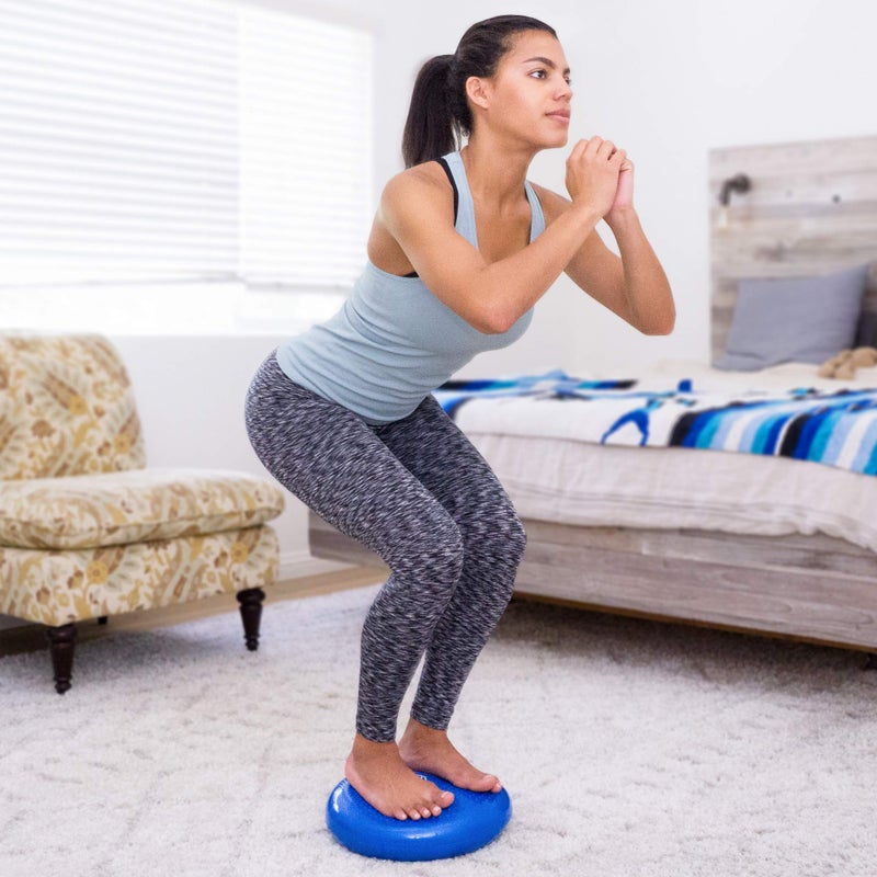 ProsourceFit Core Balance Disc Trainer, 14â€ Diameter with Pump for Improving Posture, Fitness, Stability, Blue - Image 2