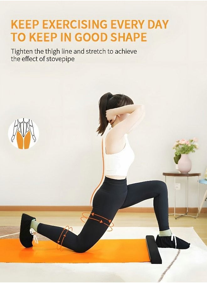 GROIC - Skateboard Speed Skating Training Board,with End Stop Device Sliding Boots, Home Portable Fitness Training Equipment, Thin Calf Artifact Fitness Skating Trainer Sweating and Burning Fat - Image 1