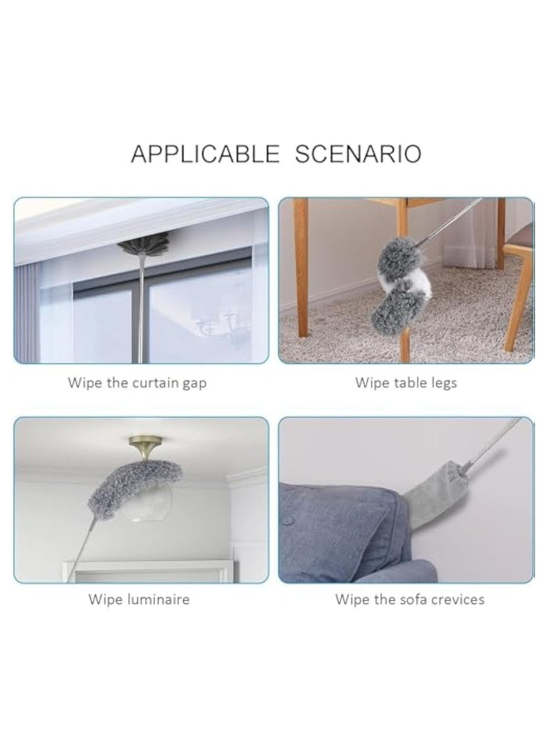 YelaJoy Microfiber Feather Duster,7 PCS Reusable Bendable Washable Cobweb Duster with 100 inches Extra Long Extension Pole for Cleaning Ceiling Fan, High Ceiling, Blinds, Furniture & Cars - Image 5