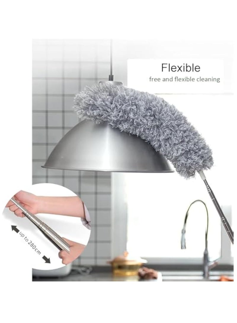 YelaJoy Microfiber Feather Duster,7 PCS Reusable Bendable Washable Cobweb Duster with 100 inches Extra Long Extension Pole for Cleaning Ceiling Fan, High Ceiling, Blinds, Furniture & Cars - Image 4