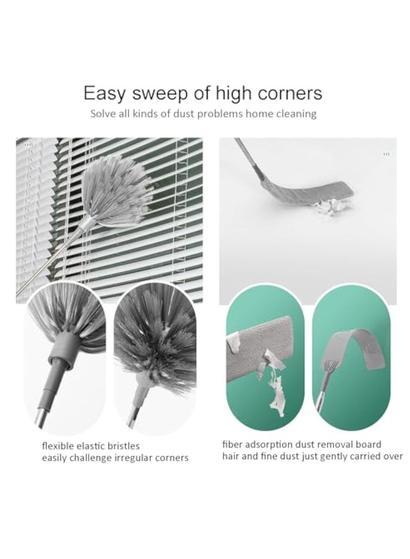YelaJoy Microfiber Feather Duster,7 PCS Reusable Bendable Washable Cobweb Duster with 100 inches Extra Long Extension Pole for Cleaning Ceiling Fan, High Ceiling, Blinds, Furniture & Cars - Image 3
