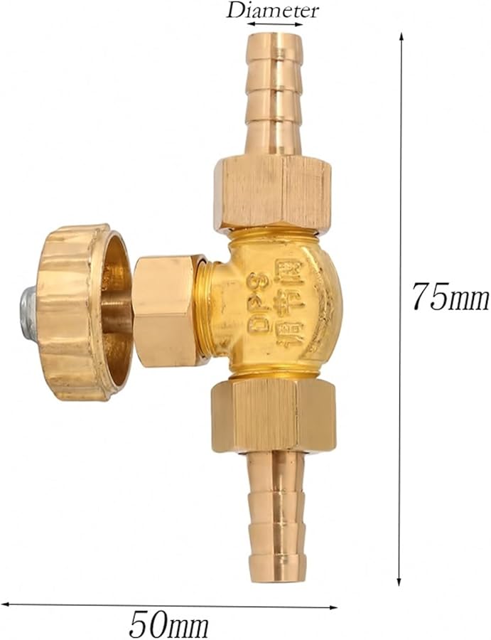 8mm Brass Parallel Needle Valve 1 Mpa Water Gas Hose Barb ID Valve - Image 5