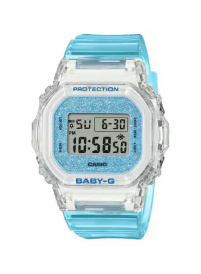 كاسيو ساعة كاسيو بيبي-جي BGD-565GC-2DR الرقمية النسائية - راتنج أزرق، مقاومة للصدمات، مقاومة للماء حتى عمق 200 متر، إضاءة خلفية EL، التوقيت العالمي، ساعة إيقاف، مؤقت تنازلي، منبه - ساعة رياضية متينة وأنيقة للفتيات والنساء