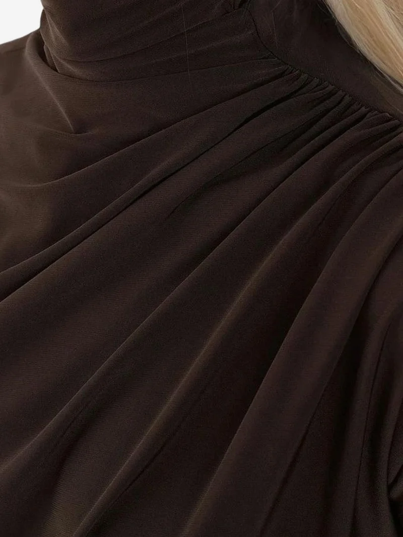 Hiccup Mocha Brown Elegant Soft Touch Long Sleeve Knitted Top for Women | Best Price UAE
