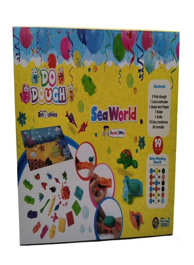 DO DOUGH - Do Dough Kids Clay (Sea World) Set of 5 Pots 280g - Image 1
