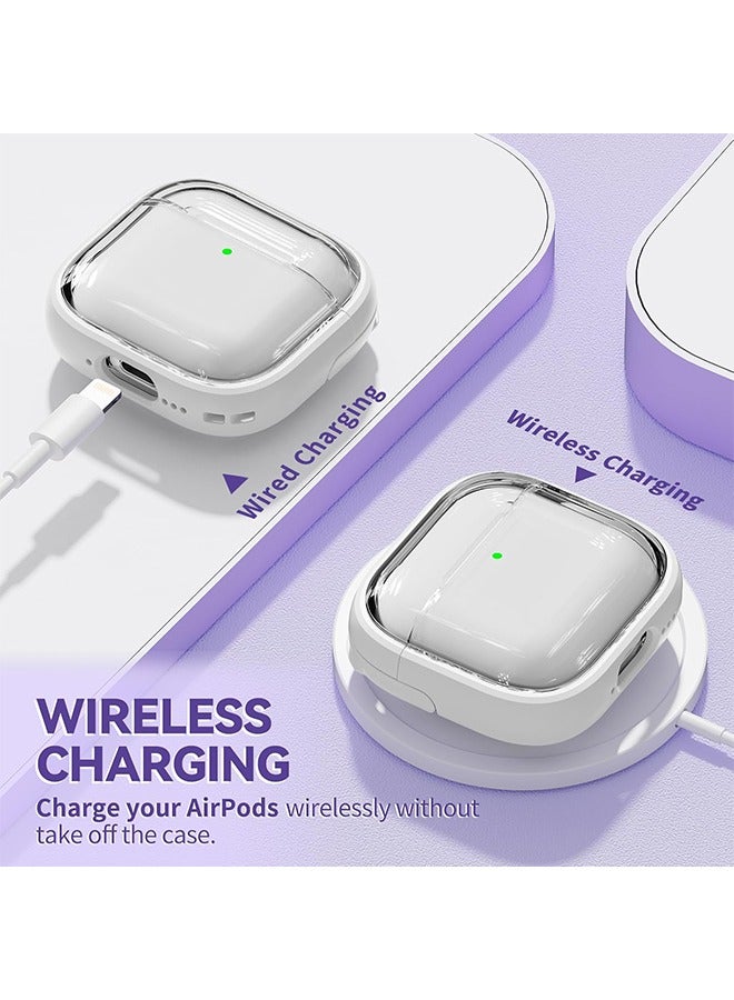 حافظة سماعات AirPods الجيل الرابع 2024 مع قفل أمان، حافظة سيليكون شفافة ناعمة للنساء، بنمط زهور أنثوية، خاصية إلغاء الضوضاء النشطة، حامل هاتف، طقم تنظيف - Image 3