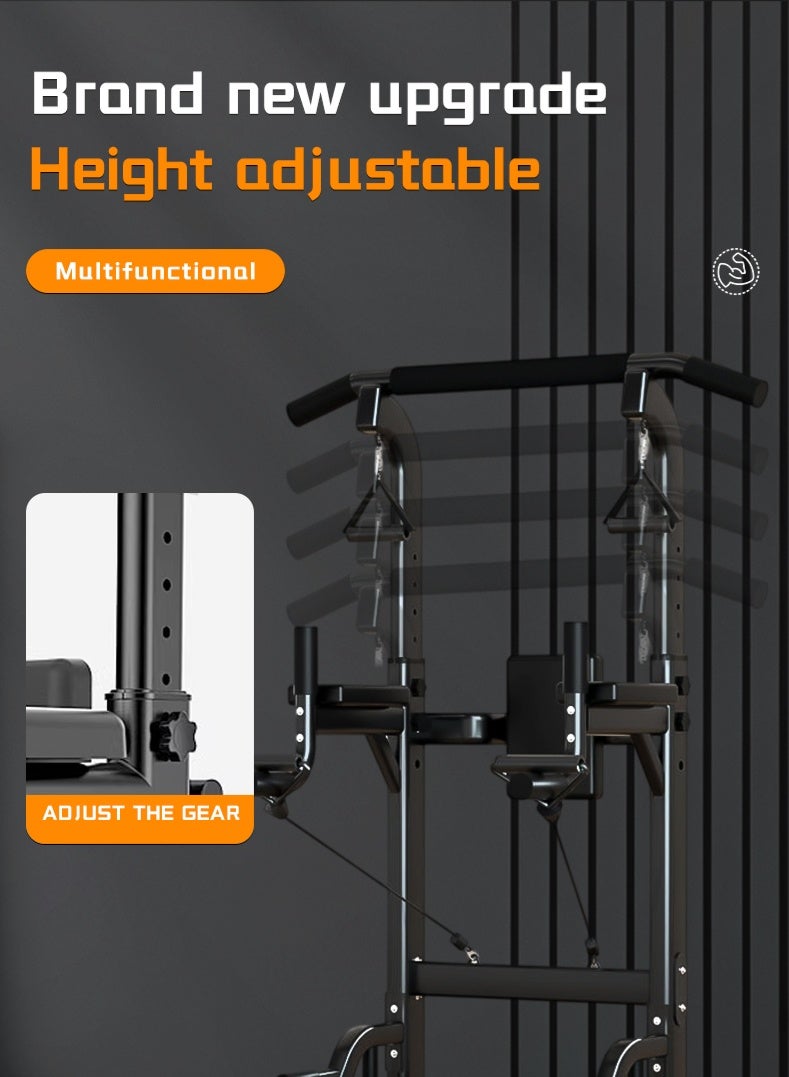 Generic Multifunctional Training Frame - Power Tower with Pull-Up Bar - Fitness Equipment Strength Training - Non-Slip Handles - Height Adjustable - W 97 x L 90 x H 155 - 230 cm - - Image 4