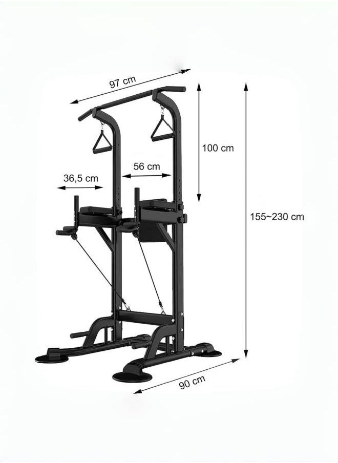 Generic Venom Sports Power Station - Multifunctional Training Frame - Power Tower with Pull-Up Bar - Fitness Equipment Strength Training - Non-Slip Handles - Height Adjustable - W 97 x L 90 x H 155 - 230 cm -  - Image 4