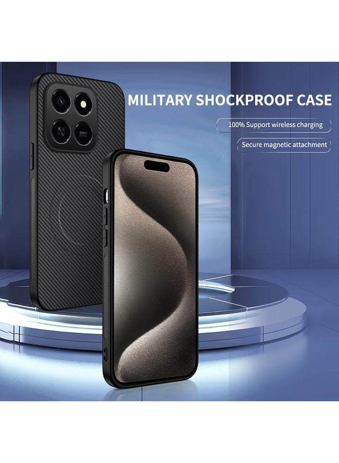 بارالونا جراب لهاتف Motorola Edge 70 Fusion، غطاء من ألياف الكربون، خفيف الوزن للغاية وغير دهني، حلقة معدنية مدمجة حلقة شحن مغناطيسي، غطاء نحيف مقاوم للصدمات - أسود - Image 5