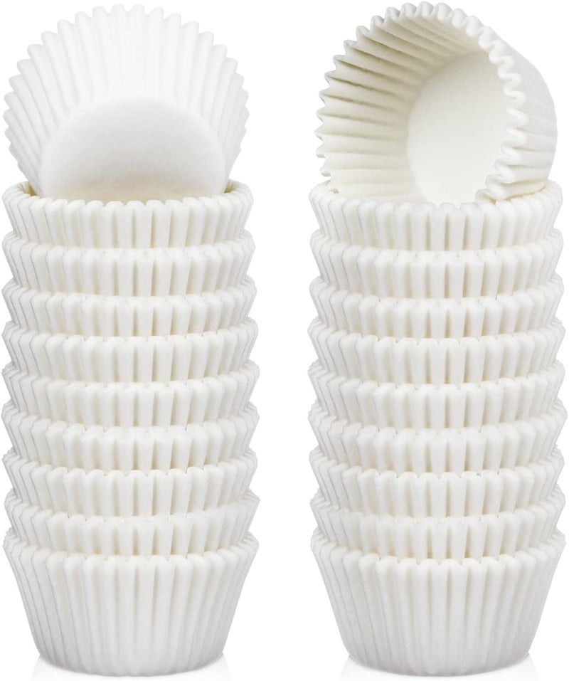 Caperci 500 Count Mini Cupcake Liners White Muffin Liners Greaseproof No Smell Small Cupcake Wrappers Baking Cups - Image 1