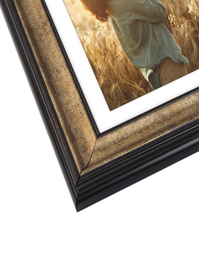 Frametory إطار صور Frametory، مقاس 7×14 بوصة - لثلاث صور مقاس 4×6 بوصة، مع ثلاث فتحات وإطار أبيض - للعرض على الحائط - مثالي لصور حفلات الزفاف والتخرج والخطوبة - ذهبي عتيق - Image 4