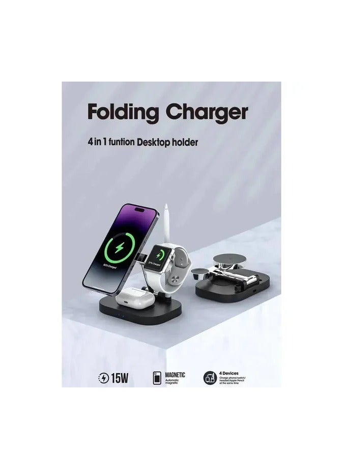 Folding 4 in 1 Desktop Charger with MagSafe