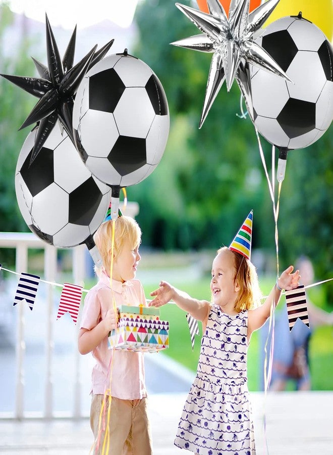 MIKIMIQI 6 Pcs Soccer Balloons 3 Pcs Explosion Pointed Star Foil Balloons for Soccer Party Decorations, 22'' Jumbo Sphere 4D Soccer Football Mylar Balloons for Birthday Party Sports Meeting Supplies - Image 5