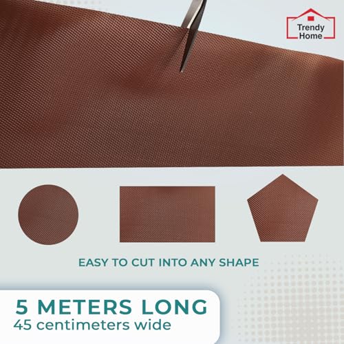 Senego by Trendy Home Anti-Slip Mat for Kitchen (45 cm x 5 m), Food Grade & Washable, Mat for Fridge, Shelves, Cupboards, EVA Shelf Liner Sheet for Drawers & Wardrobe (Diamond Texture, Brown) - Image 3