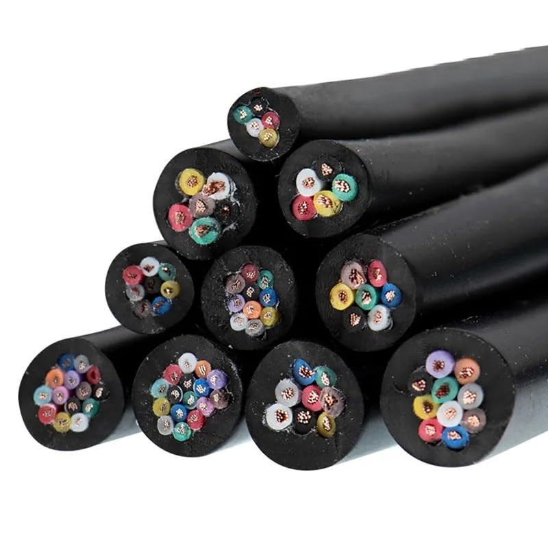 2M PVC Cable 22 20AWG 2 3 4 5 6 10 8 12 14 16cores sheathed Copper Wire Conductor Electric RVV Cable Black Soft sheathed Wire(0.5MM 20AWG,14 cores) - Image 1