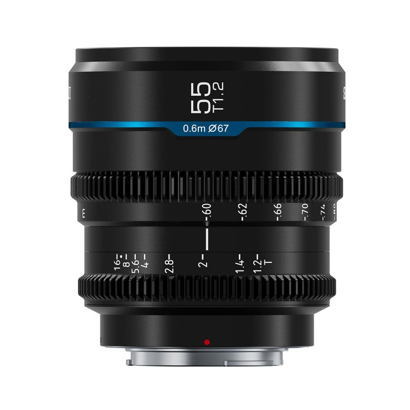 Sirui Night Walker 55mm S35 Manual Focus Cine Lens T12 Large Aperture Lens for E Mount Cameras FX30 ZVE10 A6500 A6600 MS55EB Black