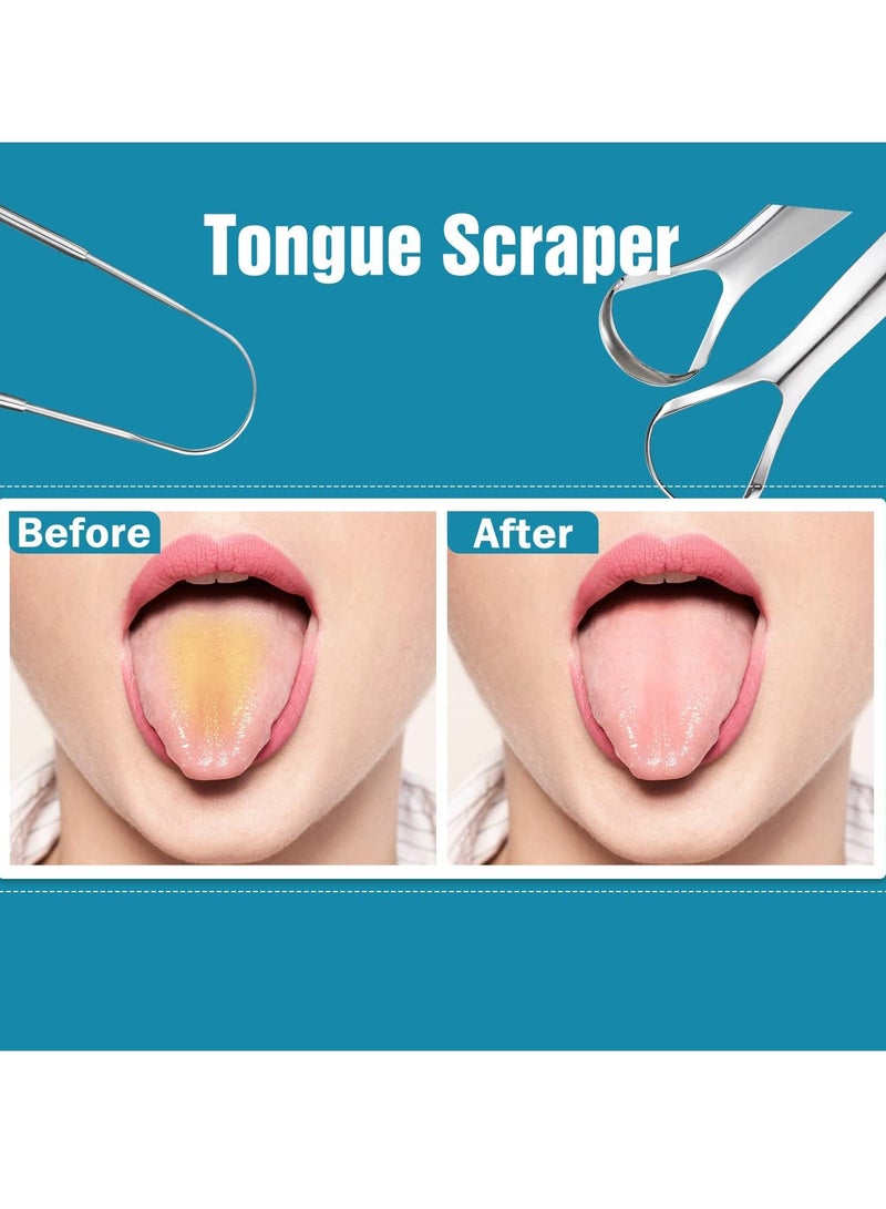 Generic 3PCS Tongue Cleaner with Storage Case, Portable Tongue Sc, Stainless Steel Oral Tongue Cleaners, Easy to use Tongue Scrapers for Adults Kids, Professional Tongue Scrapers for Fresher Breath in Seconds  - Image 4