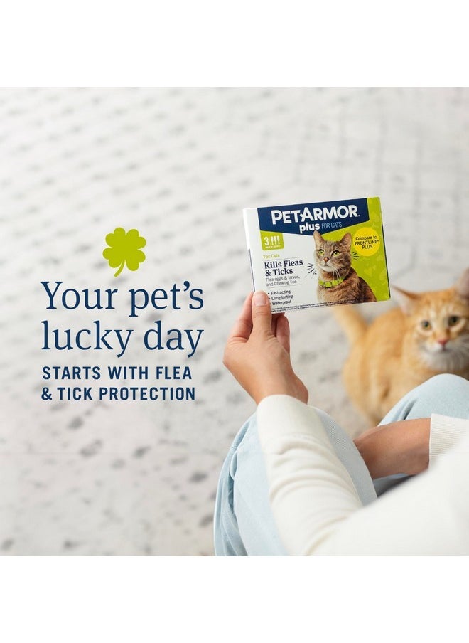 PetArmor PetArmor Plus Flea and Tick Prevention for Cats, Cat Flea and Tick Treatment, 3 Doses, Waterproof Topical, Fast Acting, Cats Over 1.5 lbs  - Image 2