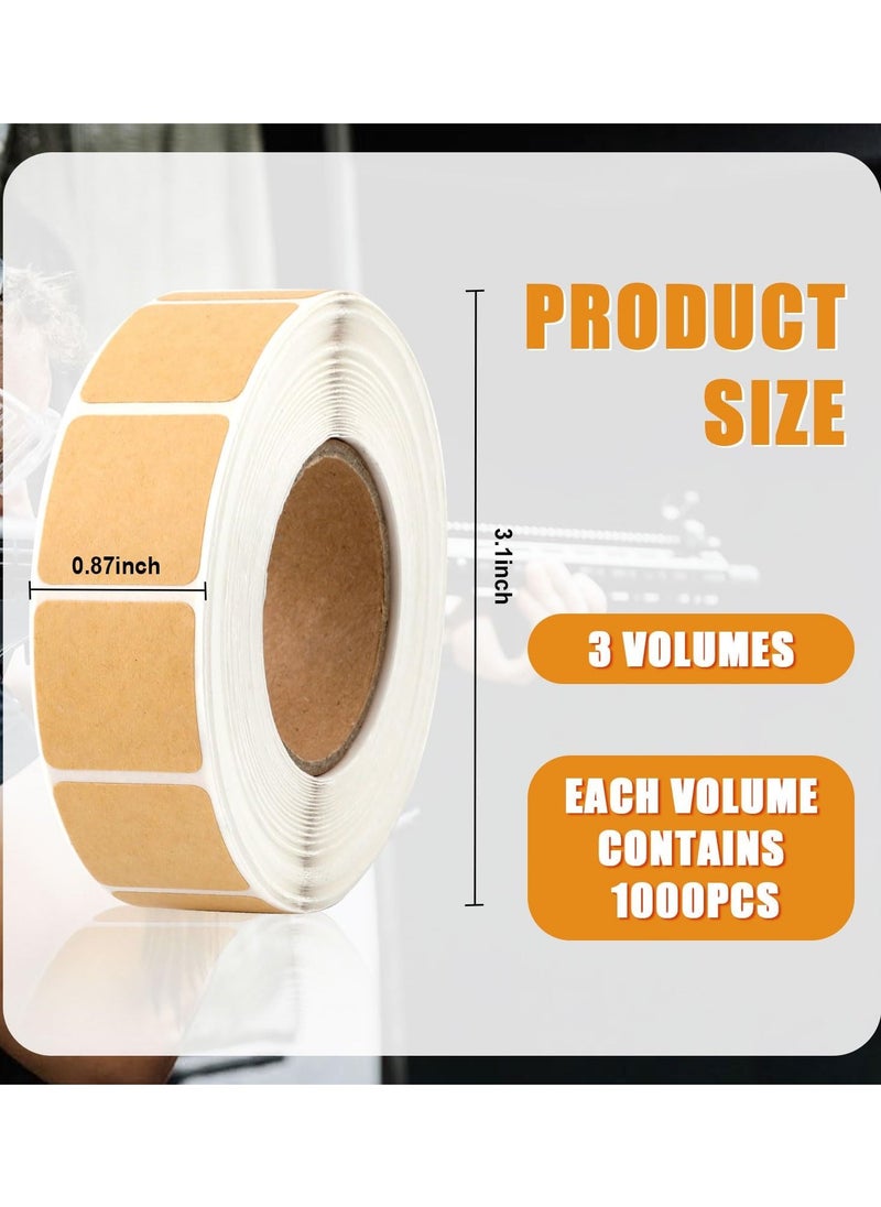 Excefore 3000pcs Square Target Pasters, 3 Rolls Self Adhesive 0.87 Inch Target Labels Easy to Peel & Stick Square Roll Stickers Paper Shooting Targets for The Range  - Image 2
