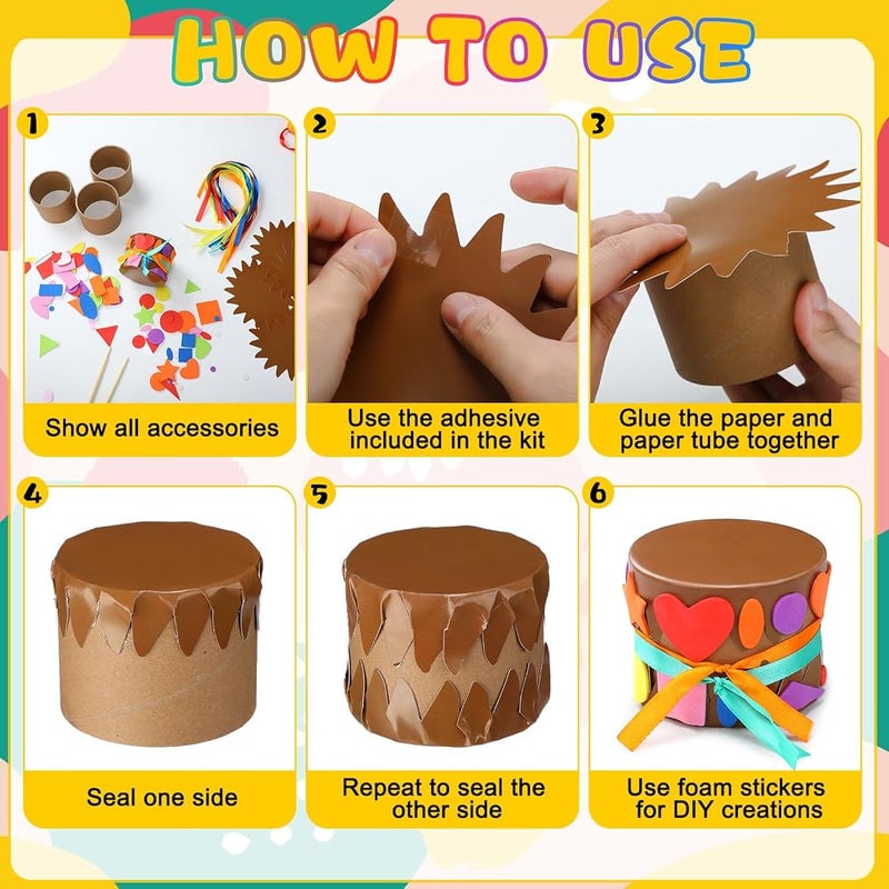 Epakh 24 Set Native American DIY Craft Kit DIY Drum for Kids 2-Sided Hand Drum Craft Supplies for VBS Classroom Supplies Fun Home Activities Early Learning Multi-cultural Social Emotional Sensitivity - Image 3