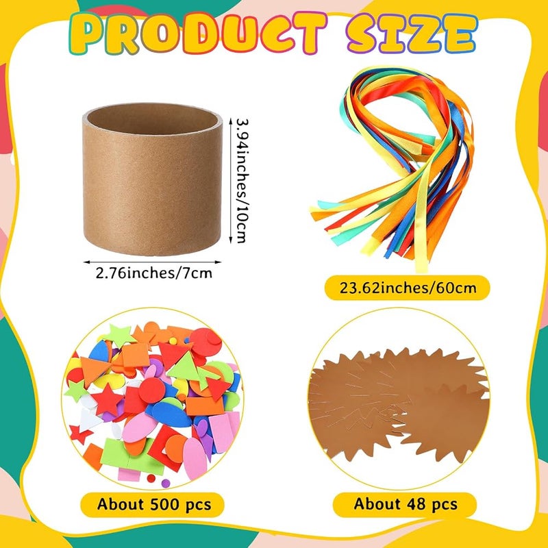 Epakh 24 Set Native American DIY Craft Kit DIY Drum for Kids 2-Sided Hand Drum Craft Supplies for VBS Classroom Supplies Fun Home Activities Early Learning Multi-cultural Social Emotional Sensitivity - Image 2