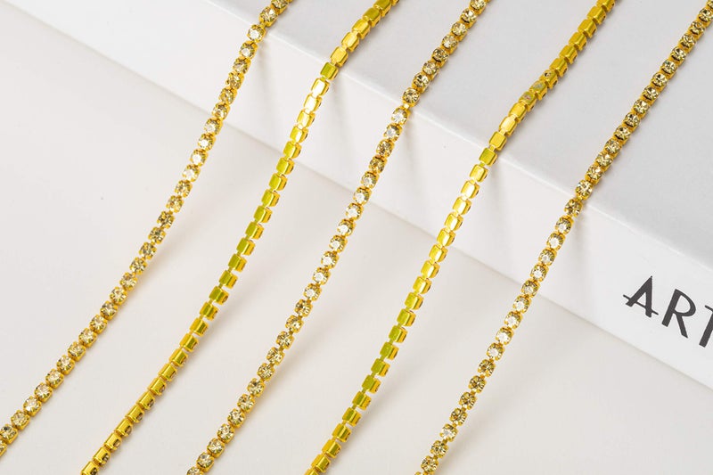 KAOYOO 10 Yards 2mm/0.08" Crystal Rhinestone Close Chain Trim Sew on Trim for Sewing Crafts,DIY Decoration,Jewelry,Wedding - Image 3