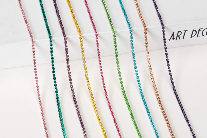 KAOYOO 10 Yards 2mm/0.08" Crystal Rhinestone Close Chain Trim Sew on Trim for Sewing Crafts,DIY Decoration,Jewelry,Wedding - Image 4