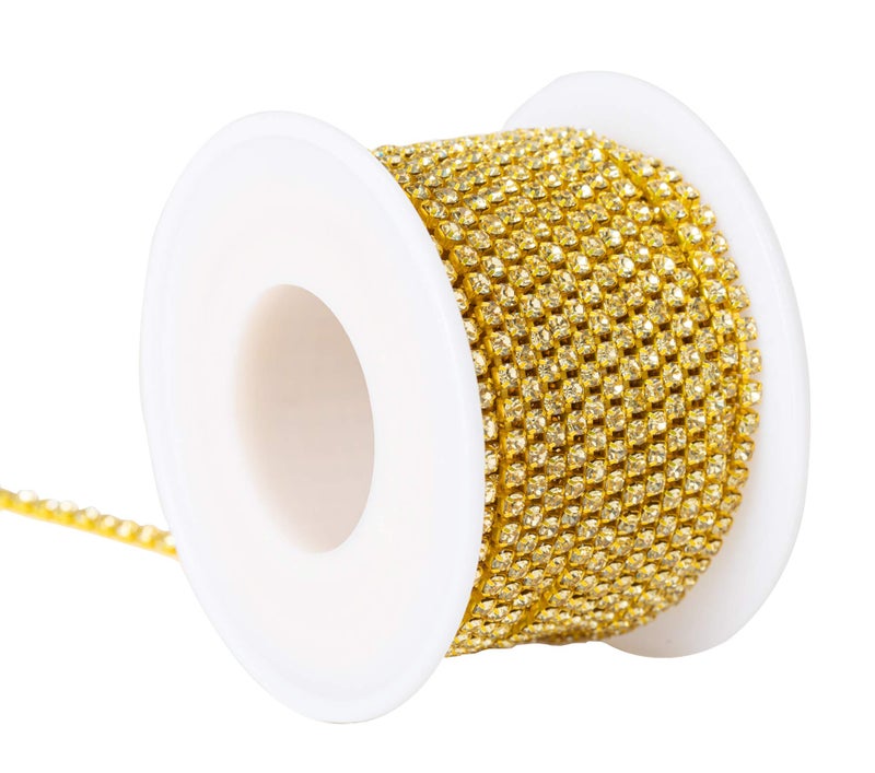 KAOYOO 10 Yards 2mm/0.08" Crystal Rhinestone Close Chain Trim Sew on Trim for Sewing Crafts,DIY Decoration,Jewelry,Wedding - Image 2