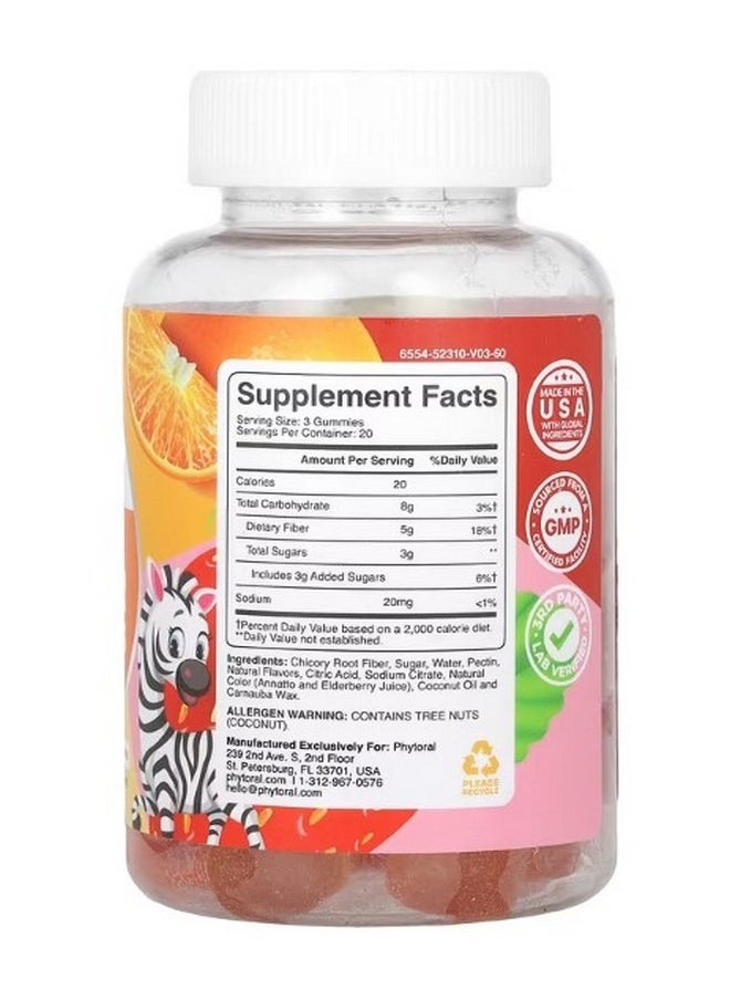 Phytoral Kids Fiber Gummies Orange and Mixed Berry 60 Gummies  - Image 2
