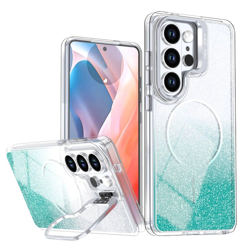 غطاء MagSafe بAcrylic لـ Samsung S26 Ultra / Samsung S26 باللون أسود مغناطيسي بوظيفة حامل من الأكريليك مع متدرج ومغناطيس قوي مع مقاوم للصدمات مع حامل قائم مع حماية من السقوط - Image 4
