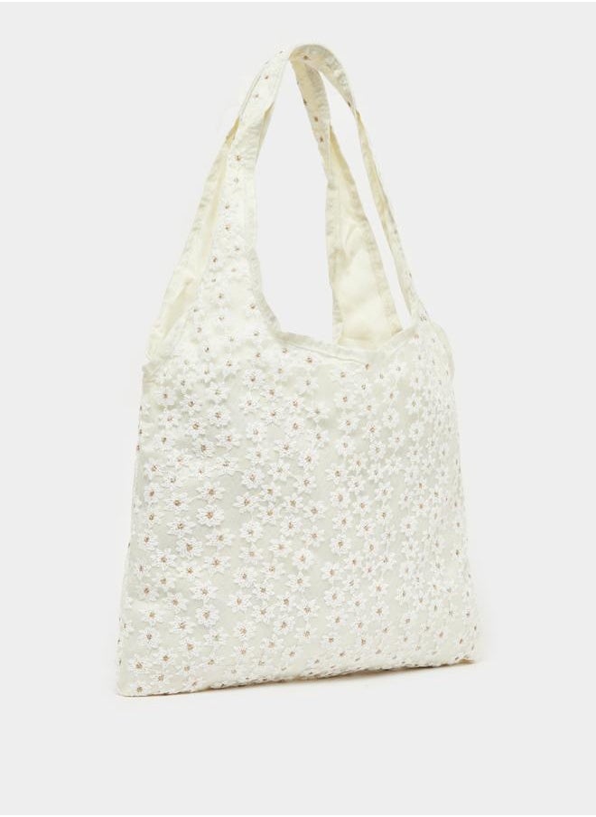 Styli Embroidered Flower Design Shoulder Bag  - Image 1
