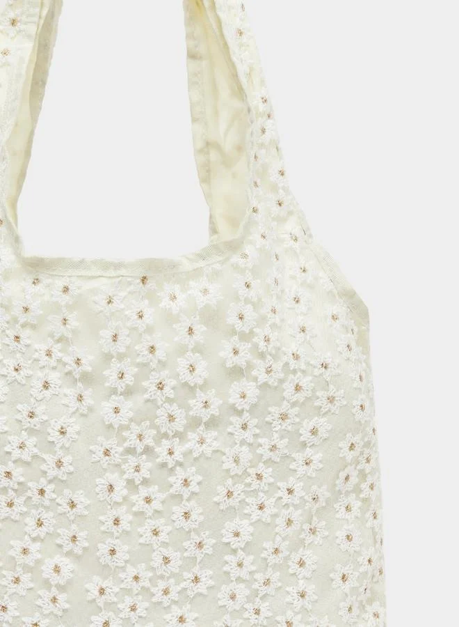 Styli Embroidered Flower Design Shoulder Bag