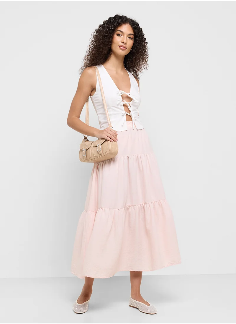 Ginger Tiered A Line Maxi Skirt