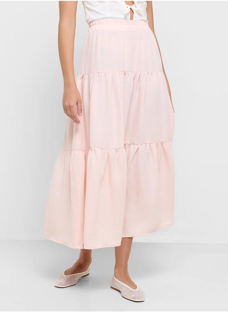 Ginger Tiered A Line Maxi Skirt
