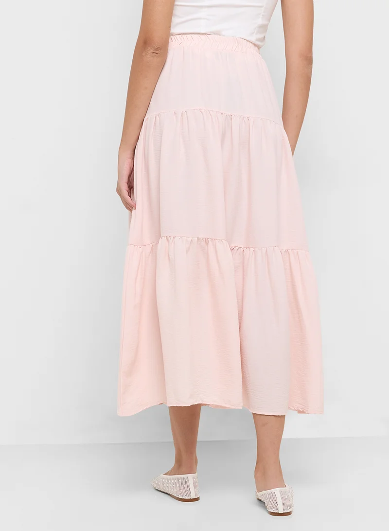 Ginger Tiered A Line Maxi Skirt