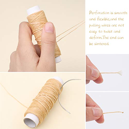 Ftyiwu Waxed Thread, Upholstery Needle and Thread 32 Yards with 7PCS Hand Sewing Needles for Home Upholstery Carpet Canvas Repair Leather Sewing (Natural Color) - Image 4