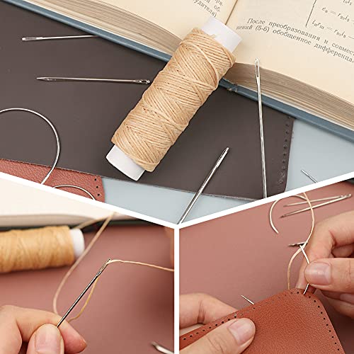 Ftyiwu Waxed Thread, Upholstery Needle and Thread 32 Yards with 7PCS Hand Sewing Needles for Home Upholstery Carpet Canvas Repair Leather Sewing (Natural Color) - Image 5