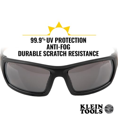 Klein Tools 60164 Safety Glasses, Professional PPE Protective Eyewear with Full Frame, Scratch Resistant and Anti-Fog, Gray Lens - Image 3