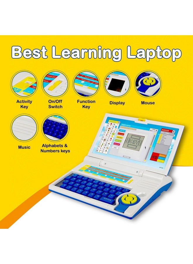 Gooyo Gooyo GY-1101 Plug & Play English Learner Educational Laptop Toy with 20 Learning & Playing Activities|Blue & White Color,Dual Power Supply Source:Micro USB Cable(Included) &3xAA Battery(Not Included) - Image 3