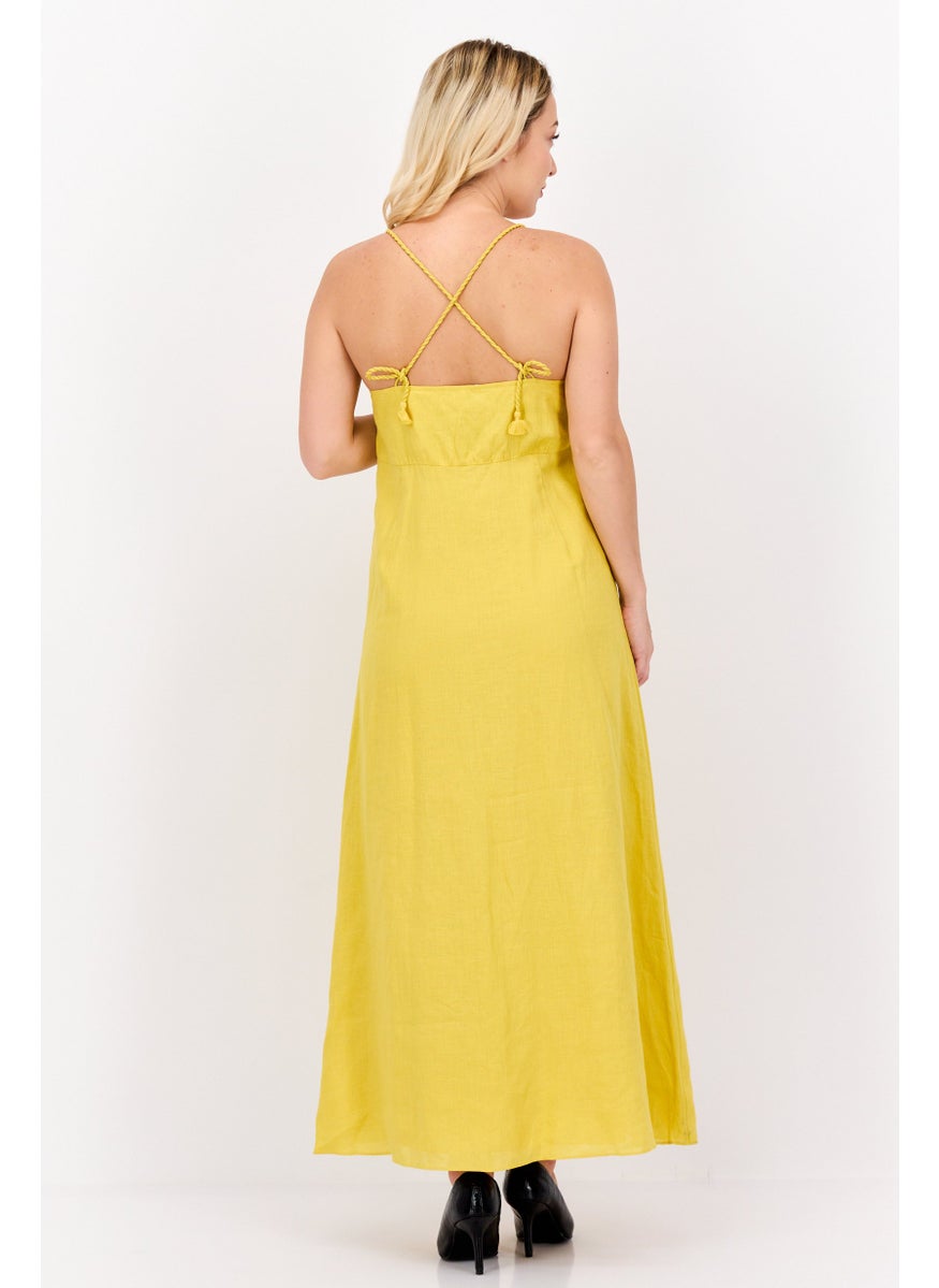 Scotch & Soda Women Plain Maxi Dress, Yellow  - Image 4