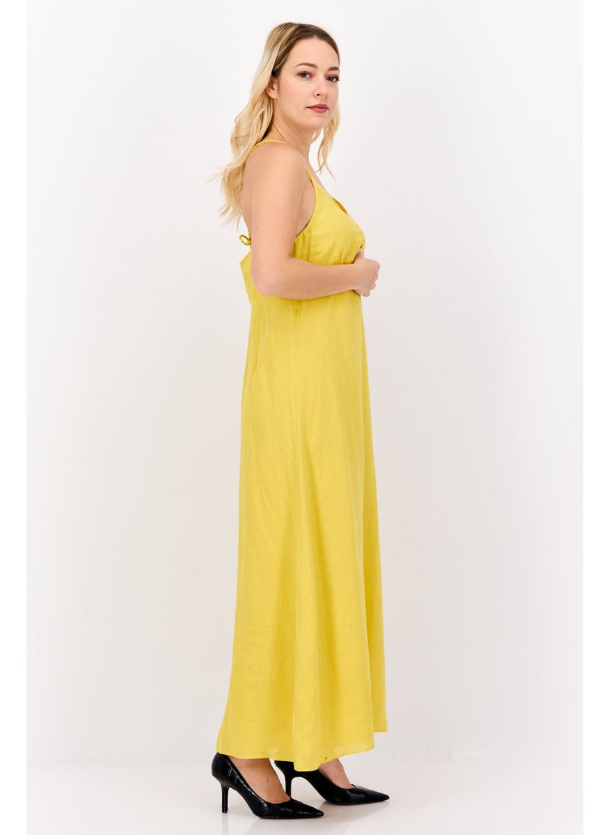 Scotch & Soda Women Plain Maxi Dress, Yellow  - Image 3