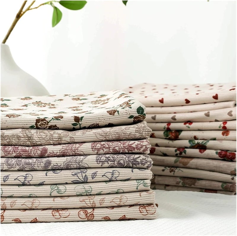 Corduroy Fabric 0.5/1/2Yard Vintage Style Colour Ribbed Corduroy Fabric Print Spring Autumn DIY Sewing Making Pants Jacket Clothing Cloth(Color 8,45X145cm) - Image 3