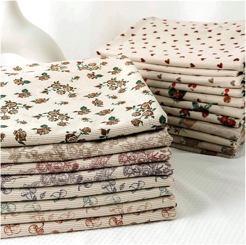 Corduroy Fabric 0.5/1/2Yard Vintage Style Colour Ribbed Corduroy Fabric Print Spring Autumn DIY Sewing Making Pants Jacket Clothing Cloth(Color 8,45X145cm) - Image 2