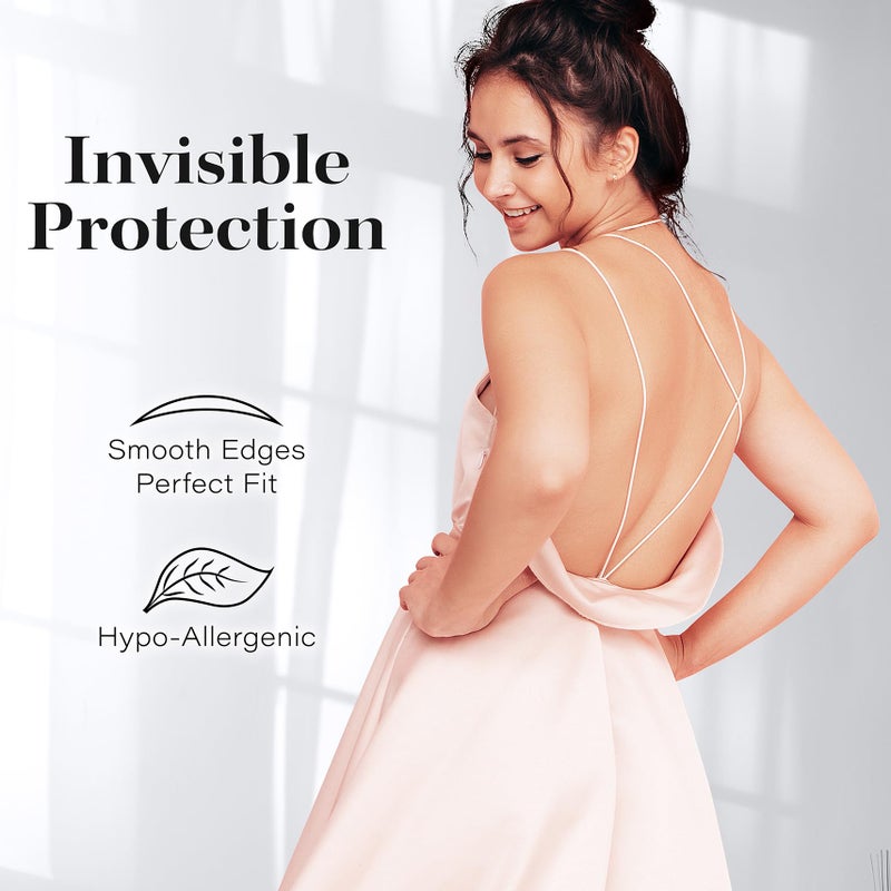 QUXIANG 4 Pairs Pasties Women Nipple Covers Reusable Adhesive Silicone Nippleless Covers Bra for Dress Cream (2 Round+2 Flower) - Image 4