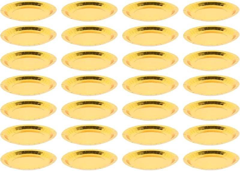 Disposable 9" Metallic Foil Paper Cake Plates 30pcs Pack, Multi-function Party Dessert Plates for Household and Birthday Cake Supplies - Image 1