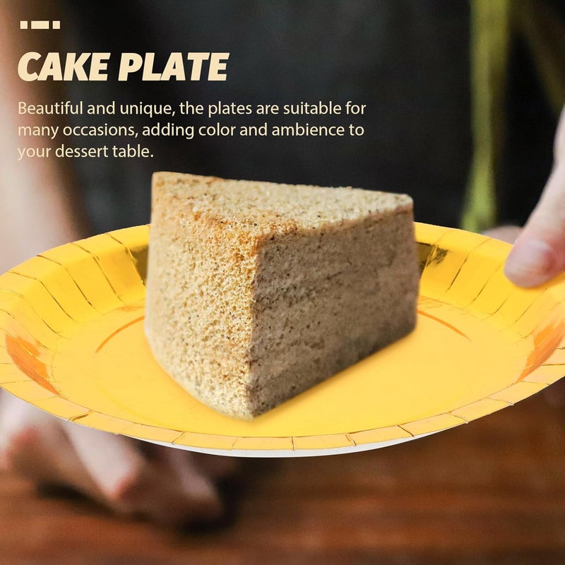 Disposable 9" Metallic Foil Paper Cake Plates 30pcs Pack, Multi-function Party Dessert Plates for Household and Birthday Cake Supplies - Image 4