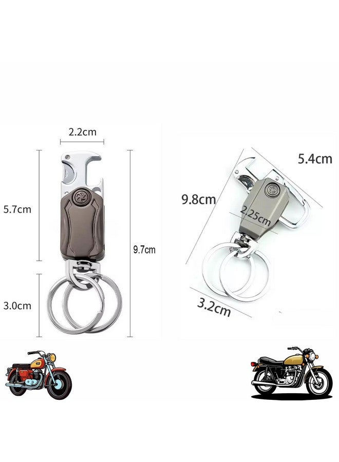 CAVERNSHOP 5-in-1 Multifunction Keychain for Men - Heavy Duty Dual Ring Metal Key Chain with Cutter, Bottle Opener, Mobile Holder, 360¬∞ Spinner, Outdoor Carabiner for Car, Bike, and Portable Use - Image 2