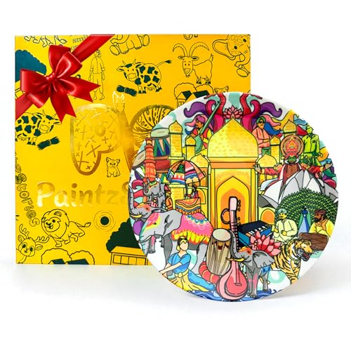 PAINTZSTORIES Decorative Wall Plate for Home Decoration | Ceramic Wall Art Plate | Wall Decor items for Living Room & Bedroom | Handmade Artwork India's Rich Culture | Gift for house | 10 INCH - Image 1