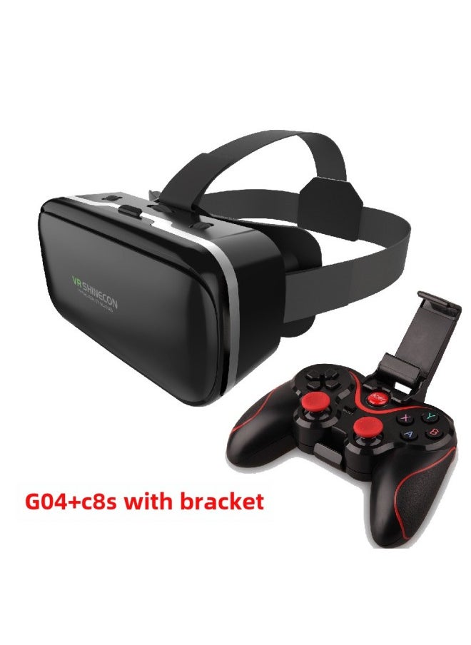 Vr Shinecon Vr Glasses Genie 6th Edition Magic Mirror G04/da 3d Mobile Virtual Reality Headset Full Scene-Color:G04 + C8S With Bracket
