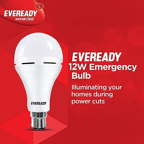 Eveready 12W B22D Emergency Inverter LED Bulb| Cool Day Light (6500K) | Energy Efficient | 4 Hour Battery Backup | Li-on Battery Inside (4) - Image 2